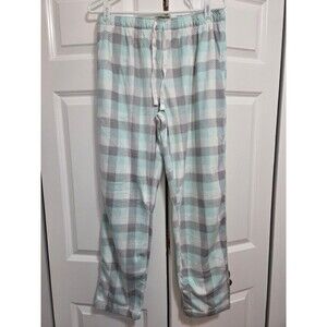 Narrow River Trading Co. Women's Fleece Pants w/ Pockets, Blue/Gray Plaid, Lge